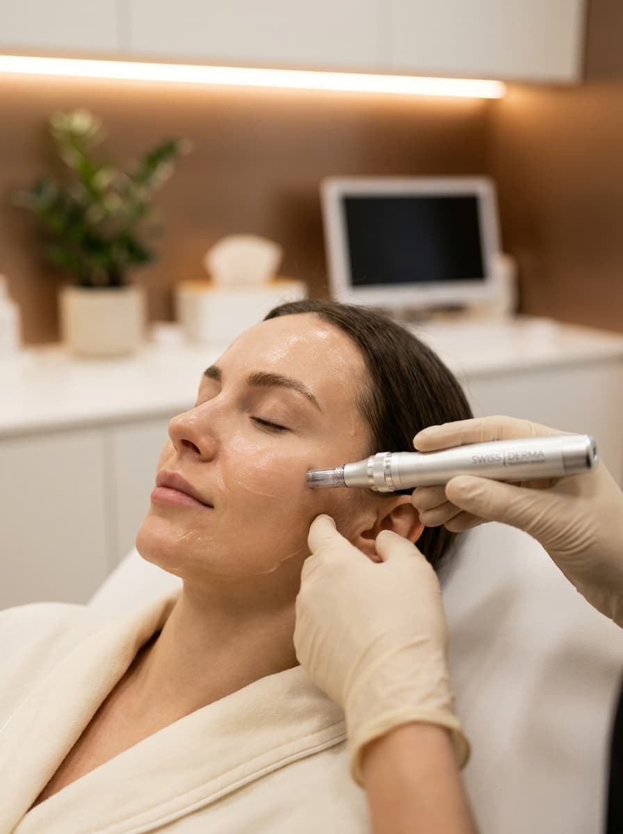 Microneedling-Behandlung in der Nahaufnahme